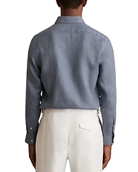 Queens Long Sleeve Button Down Linen Shirt