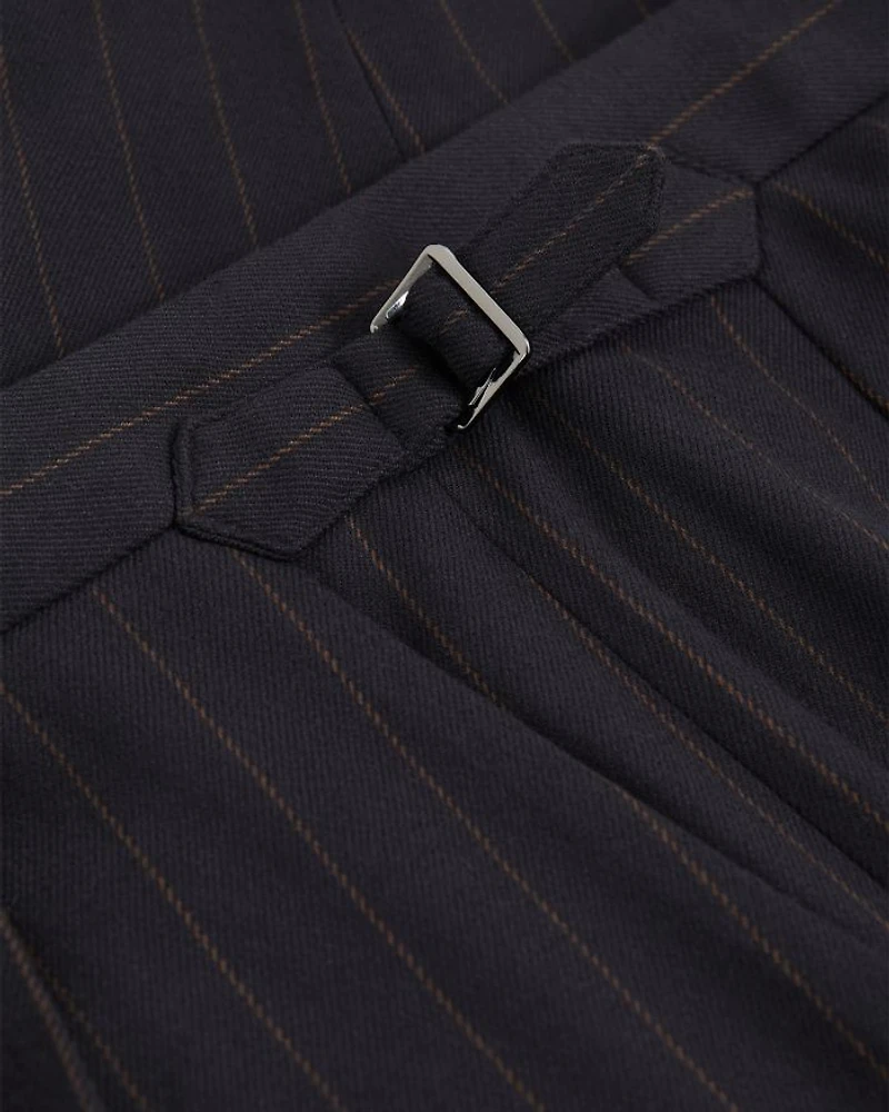 Slim Fit Ring Side Adjuster Pinstripe Trousers