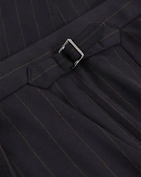 Slim Fit Ring Side Adjuster Pinstripe Trousers