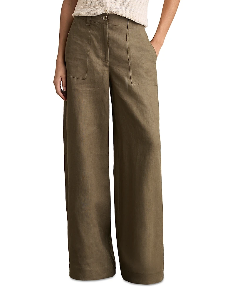Reiss Ashby Linen Wide Leg Pants