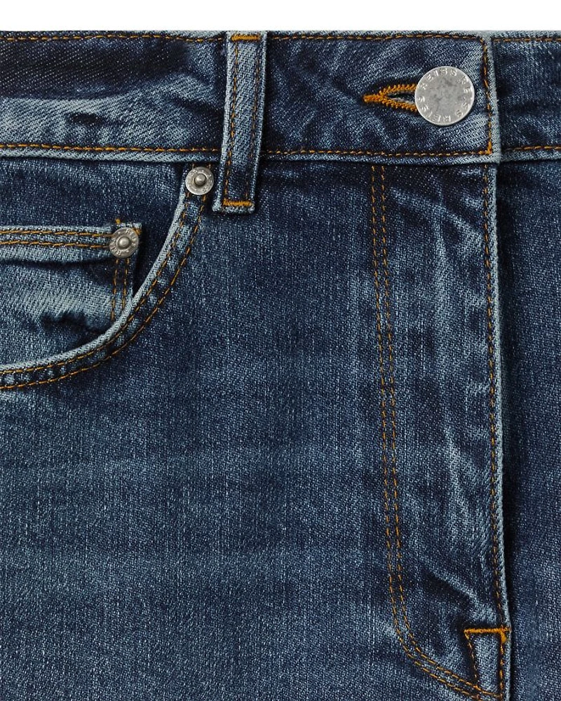 Selin Straight Leg Mid Rise Jeans Blue