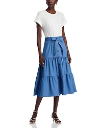 Mixed Media Tiered Dress