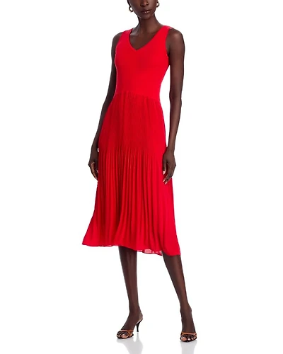 Pleated Midi Dress