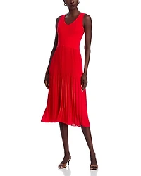 Pleated Midi Dress