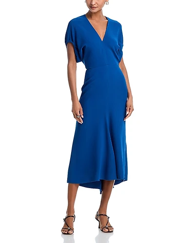 Victoria Beckham Blouson Sleeve Midi Dress