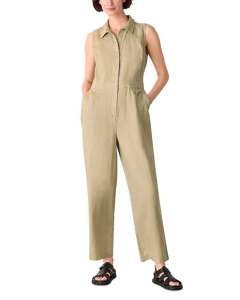 Whistles Ellis Western Linen Jumpsuit