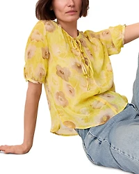 Whistles Sunshine Floral Texture Blouse