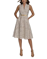 Belted Jacquard Dress