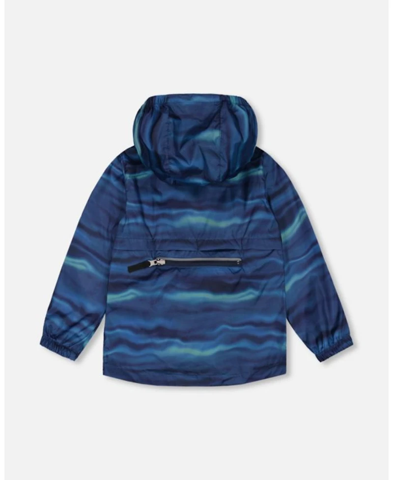 Boys' Printed Wave Packable Windbreaker - Little Kid