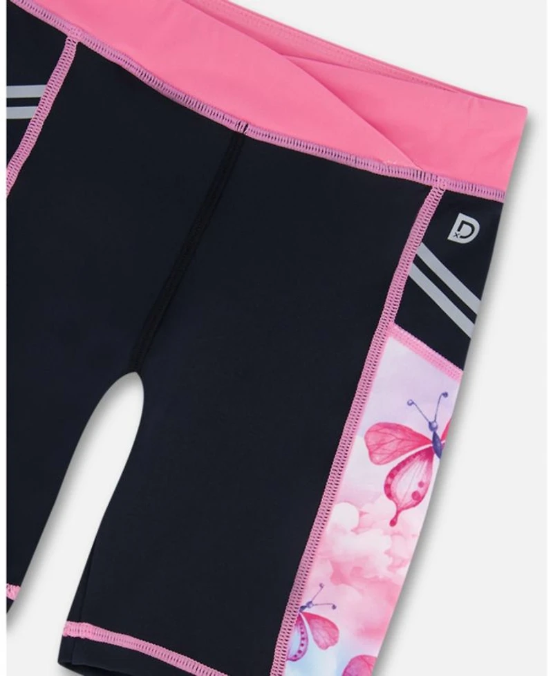 Girls' Printed Athletic Biker Butterflies Short - Big Kid