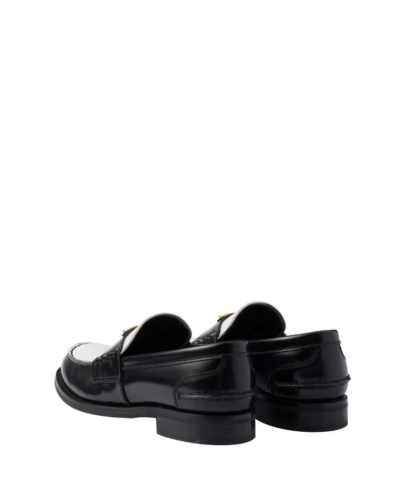 Women's Two-Tone Brushed Leather Loafers