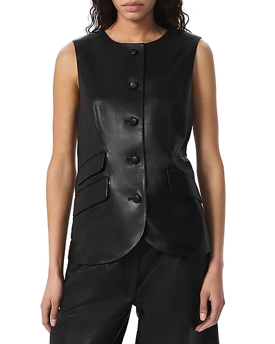 rag & bone Slade Crewneck Leather Vest