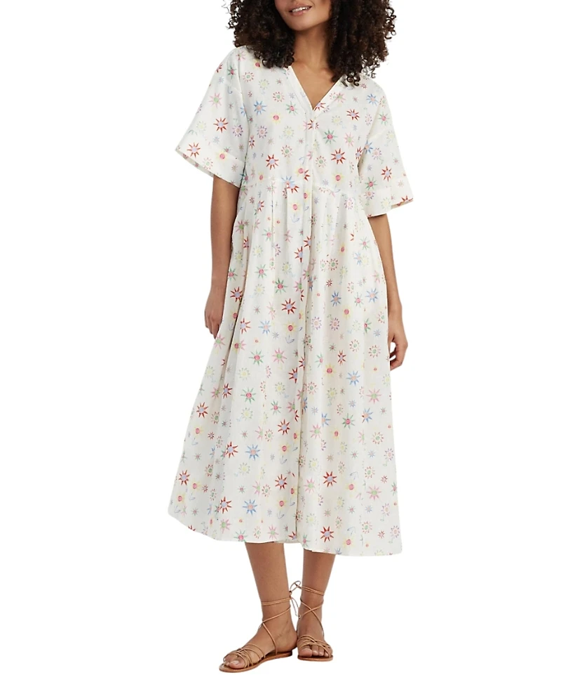 Chinti & Parker Women's Linen-Cotton Etoile V-Neck Sundress