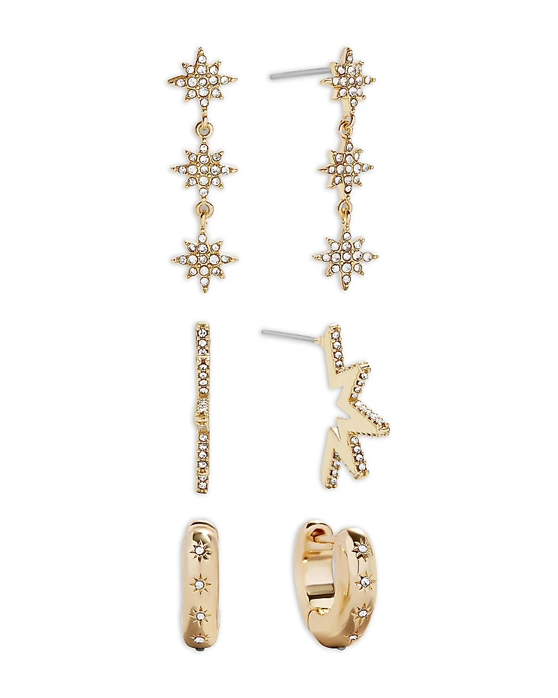 Baublebar Luna Pave Drop & Hoop Earrings, Set of 3