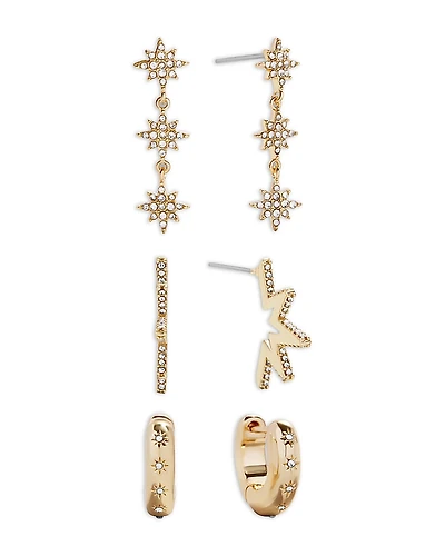 Baublebar Luna Pave Drop & Hoop Earrings, Set of 3