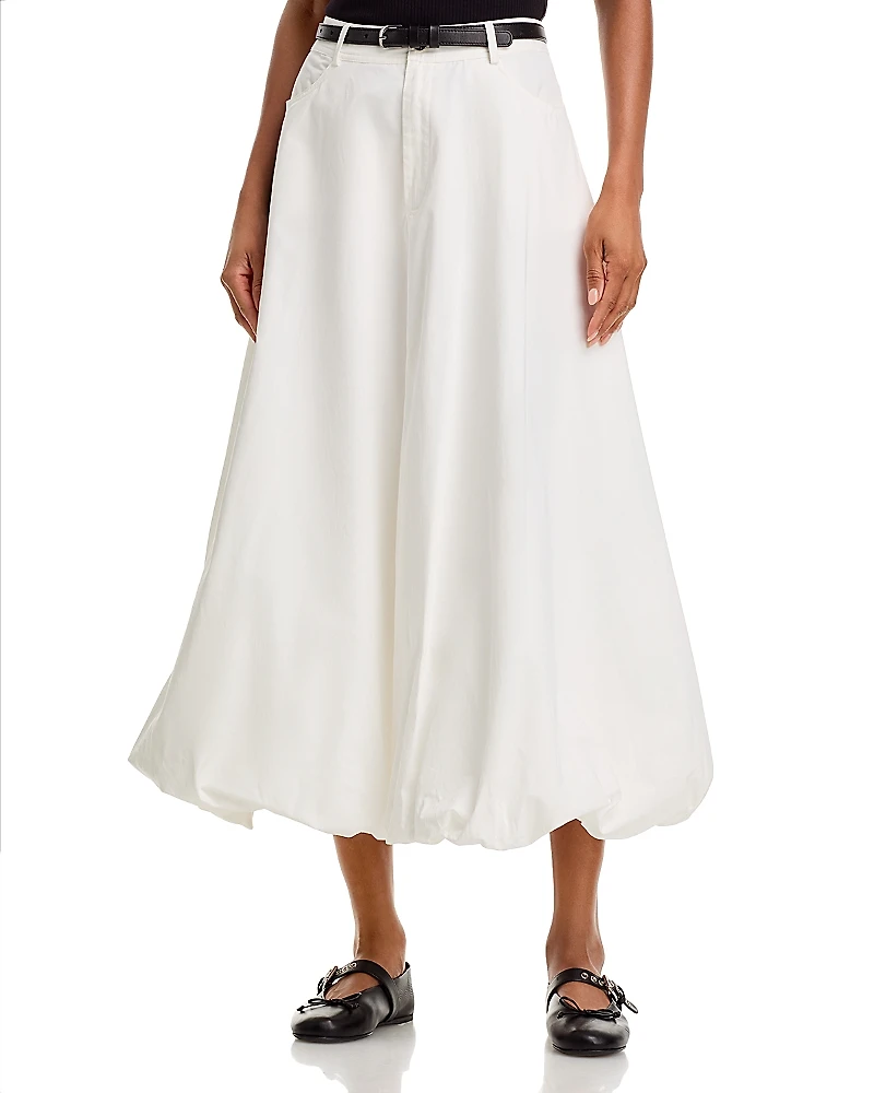 Aqua Poplin Bubble Maxi Skirt - Exclusive
