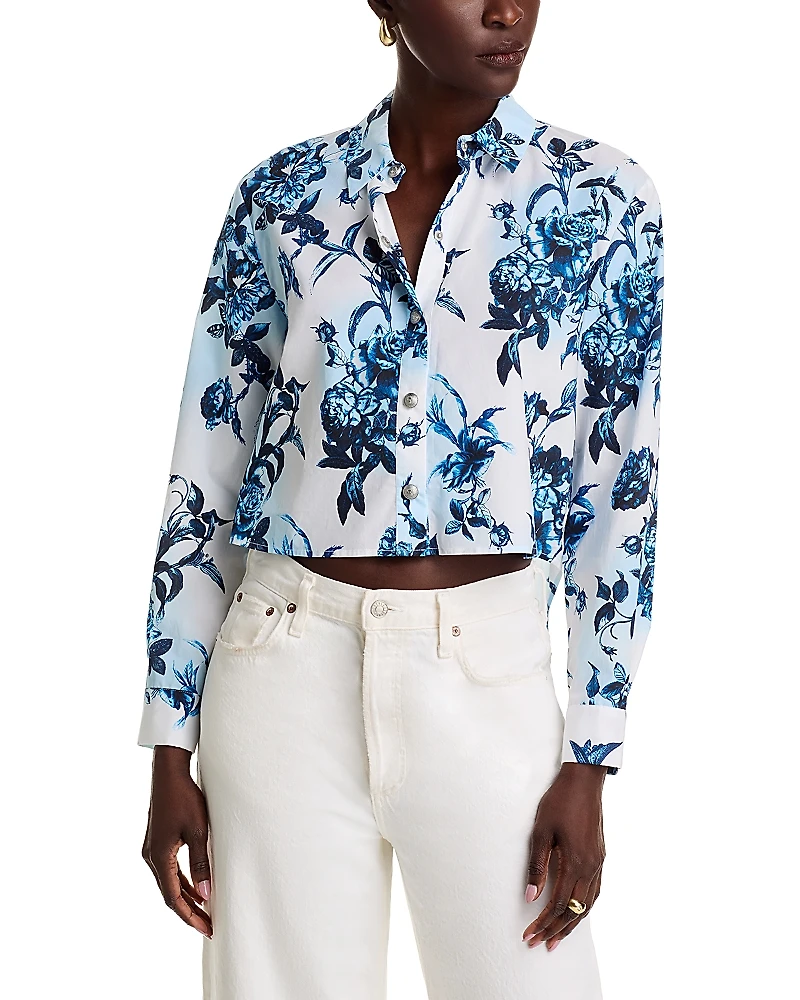 L'Agence Cosette Crop High Low Shirt