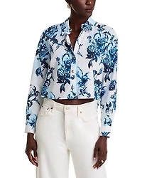 L'Agence Cosette Crop High Low Shirt