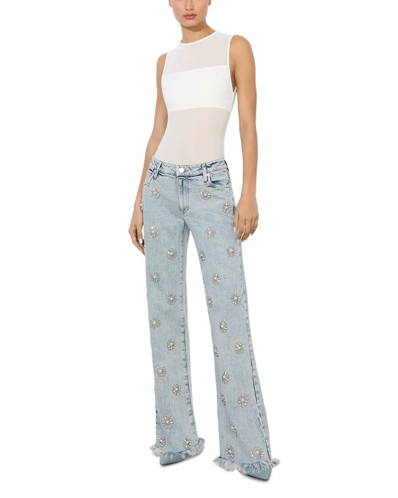 Roxy Embellished Straight Leg Jeans