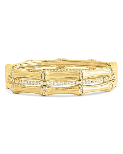 Anabel Aram Pave Bamboo Stacked Bangle Bracelet