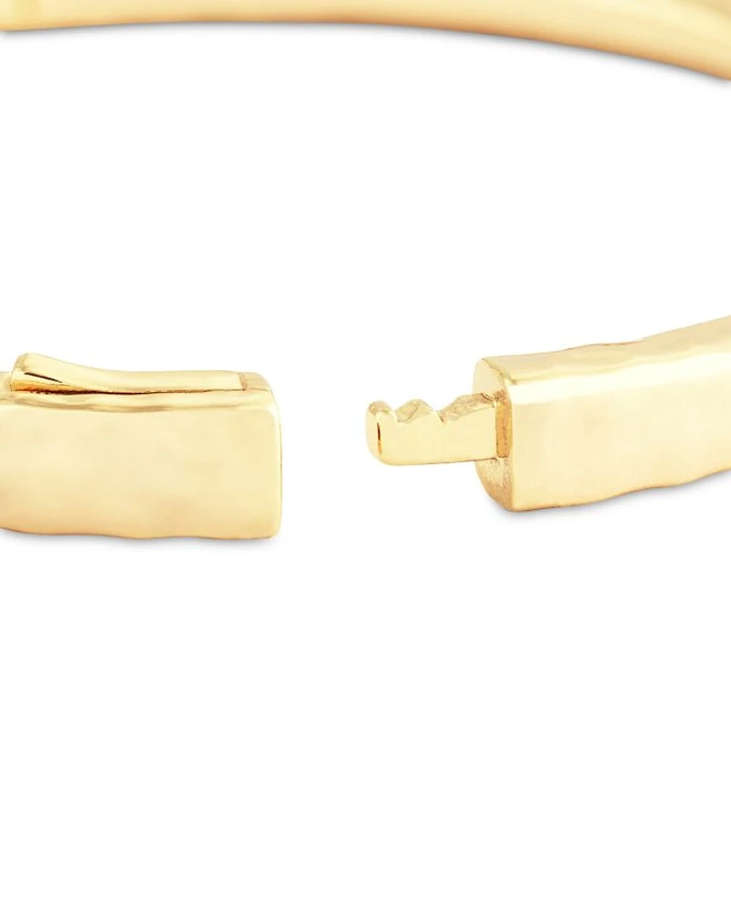 Farrier 18K Yellow Gold Plated or Sterling Silver Thin Hinged Bracelet
