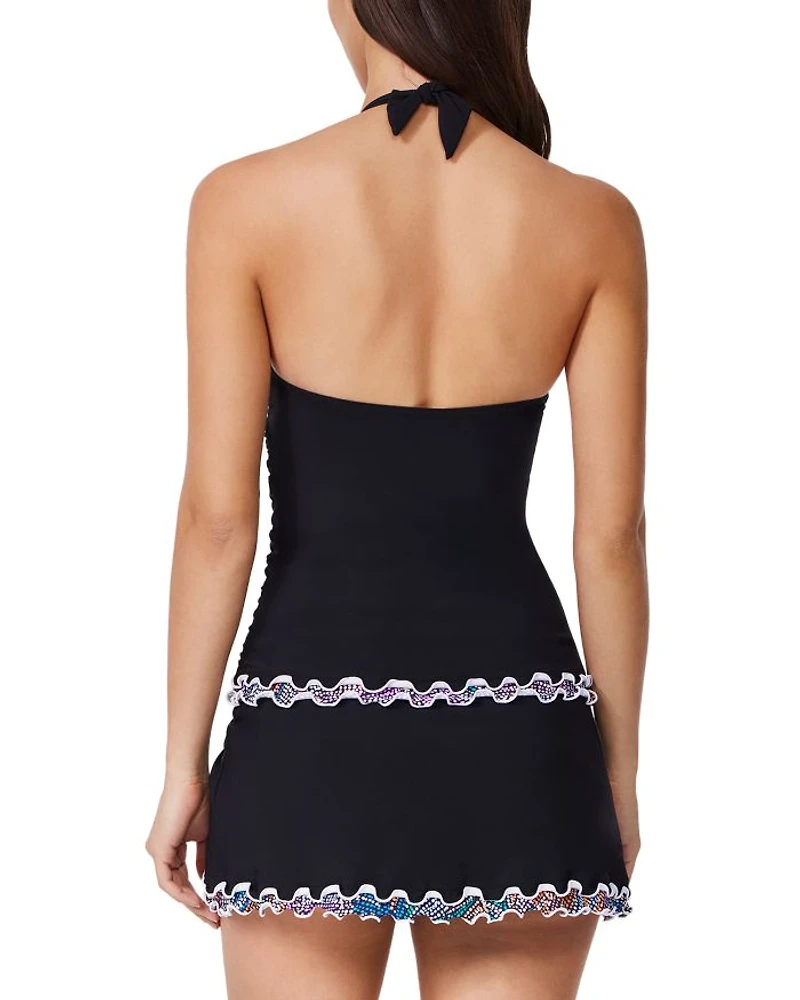 Layla Tricolore Solid Halter Tankini Top