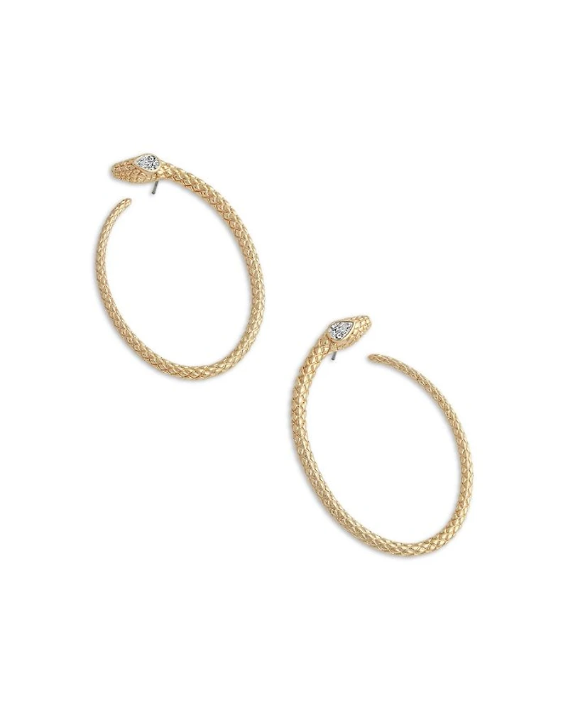 Crystal Serpent Hoop Earrings