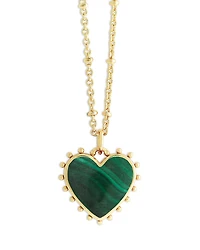 Anabel Aram Malachite Heart Pendant Necklace, 19