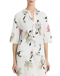 Vince Pleated Wilted Peony Shirt