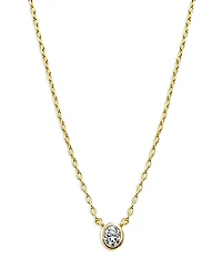 By Adina Eden Mini Cubic Zirconia Bezel Pendant Necklace, 16-18