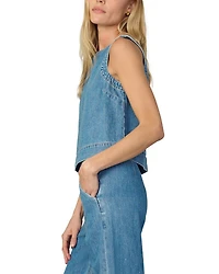 The Boat Neck Denim Top
