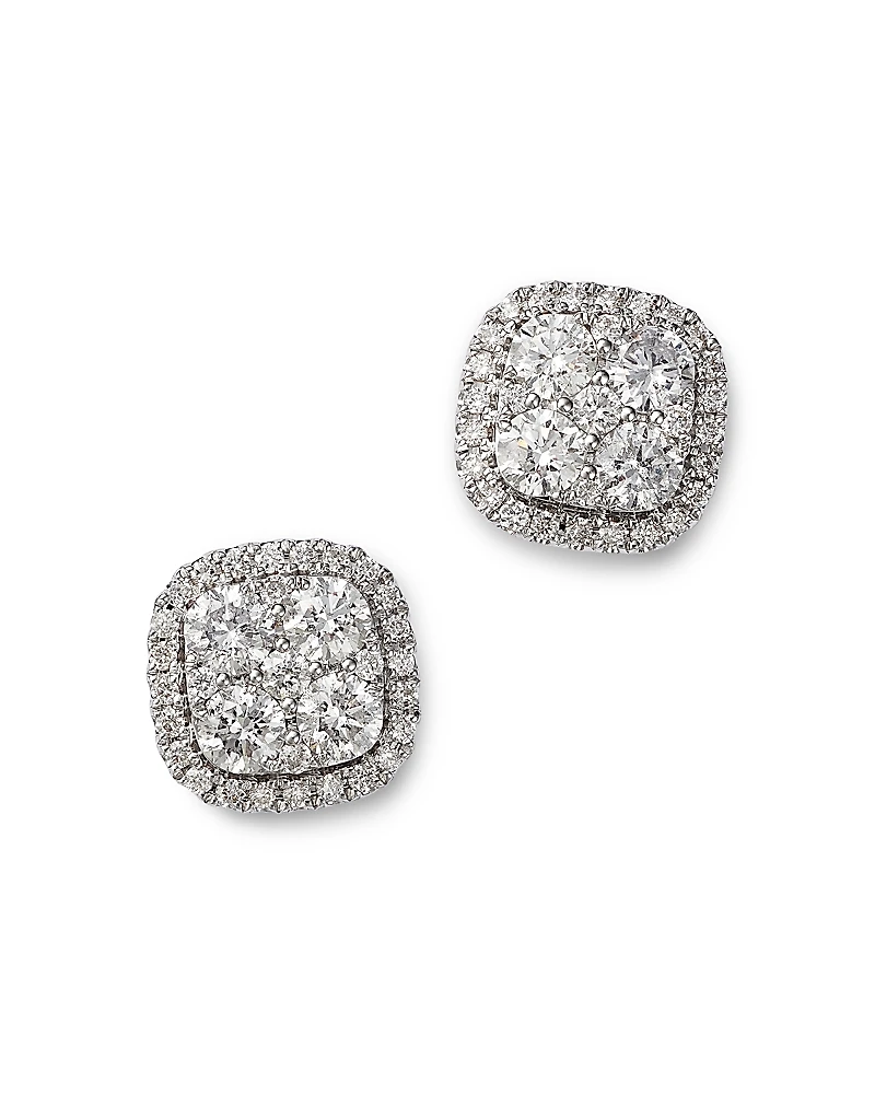Bloomingdale's Fine Collection Diamond Halo Cluster Stud Earrings