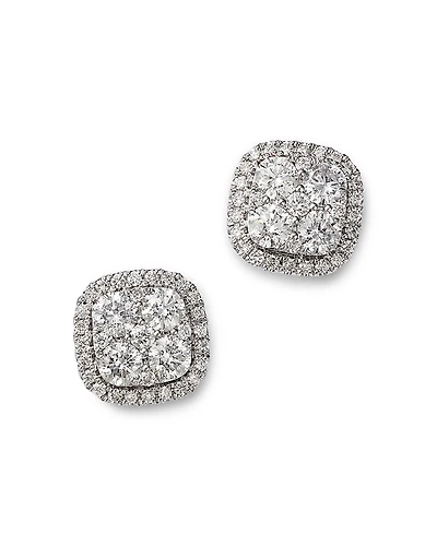 Bloomingdale's Fine Collection Diamond Halo Cluster Stud Earrings
