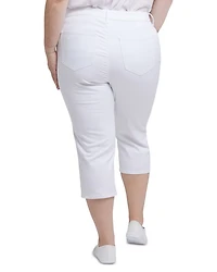 Marilyn Buttoned Cuff Straight Crop Jeans Optic White