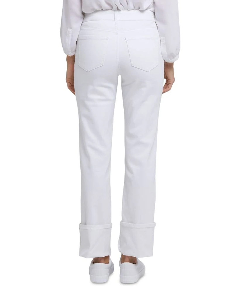 Marilyn Cuffed Straight Leg Jeans Pink Nectar
