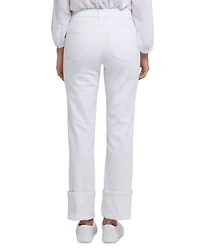 Marilyn Cuffed Straight Leg Jeans Pink Nectar