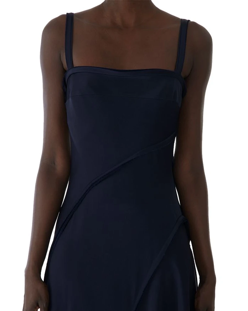 Crepe Back Satin Slip Dress