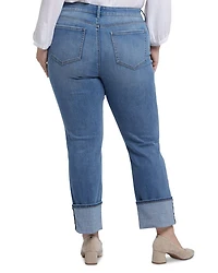 Marilyn Wide Cuff Straight Jeans Barcelona