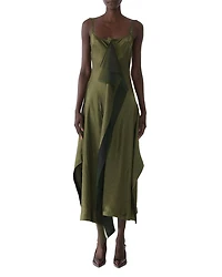 Crinkled Satin Slip Dress