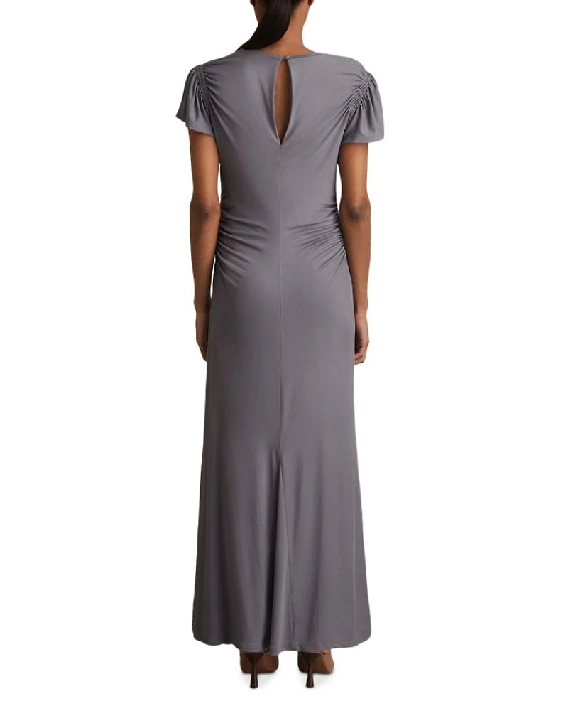Helia Ruched Sleeved Jersey Dress