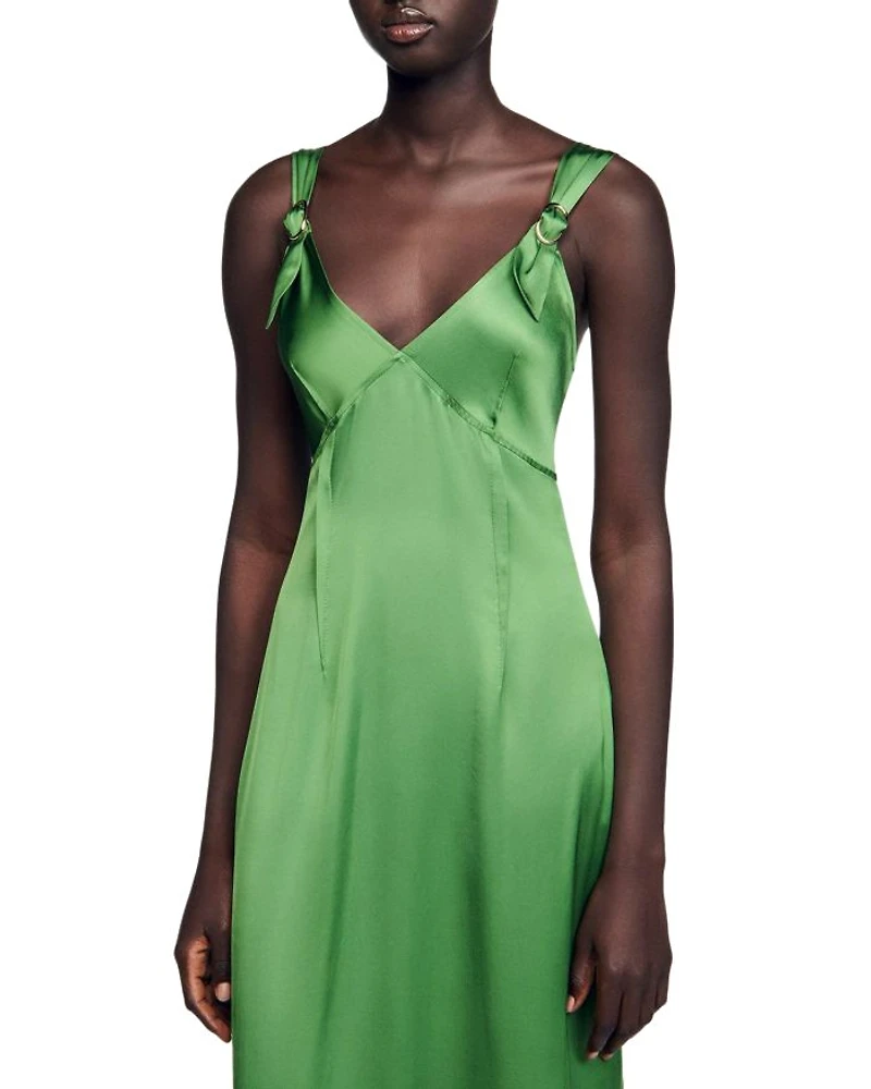 Sandro Cecile Fluid Satin Effect Dress