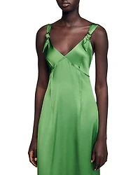 Sandro Cecile Fluid Satin Effect Dress