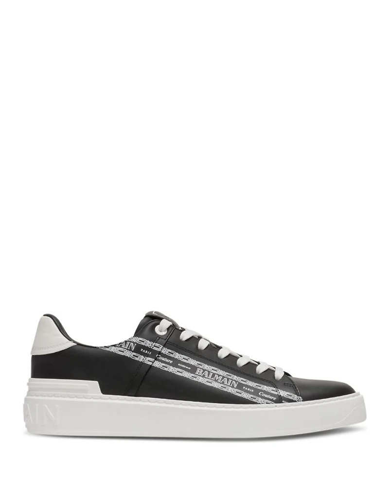 Men's B-Court Chain Logo Lace Up Sneakers