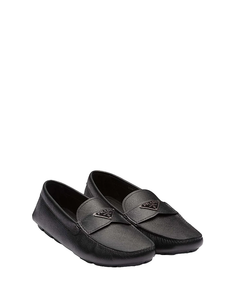 Prada Men's Saffiano Leather Driver Loafers