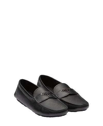 Prada Men's Saffiano Leather Driver Loafers