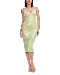 Dress the Population Megan Sequin V Neck Midi