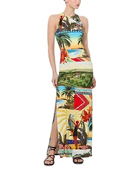 Pania Racer Neck Maxi Dress