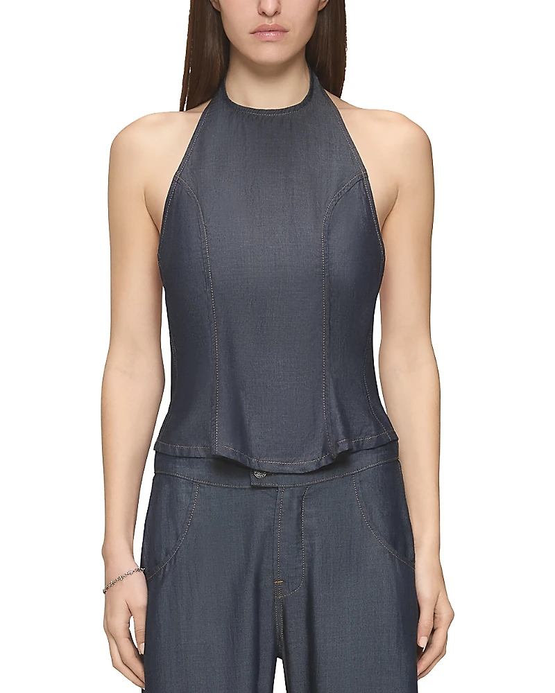 Eb Denim Iris Halter Top