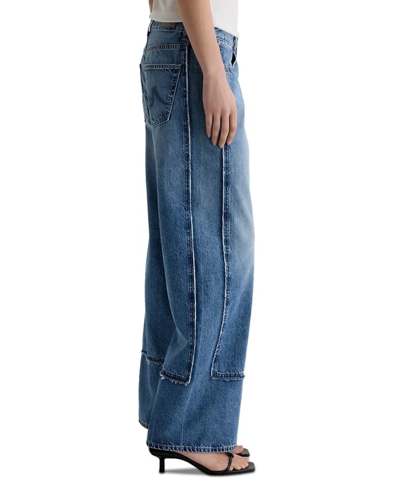 Adria Colorblock Low Rise Wide Leg Jeans Socialite