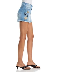 Embroidered Denim Shorts - Exclusive